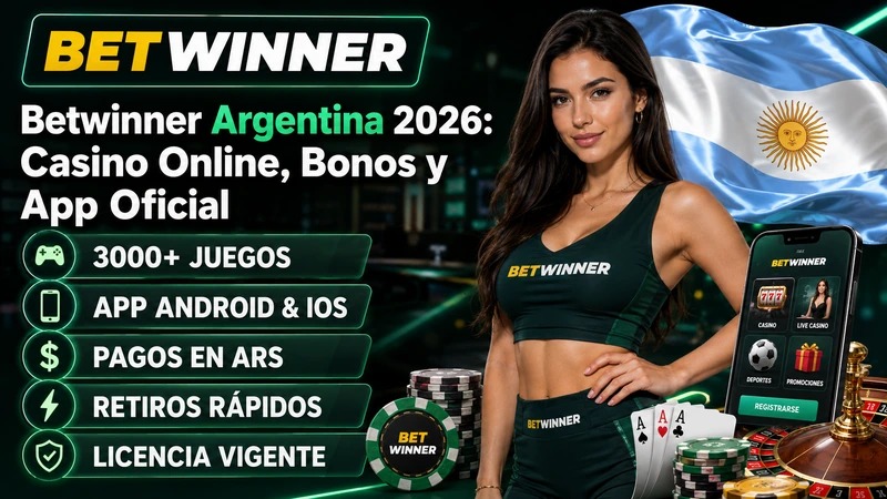 Pantalla de Betwinner Argentina 2026 con casino online bonos y app